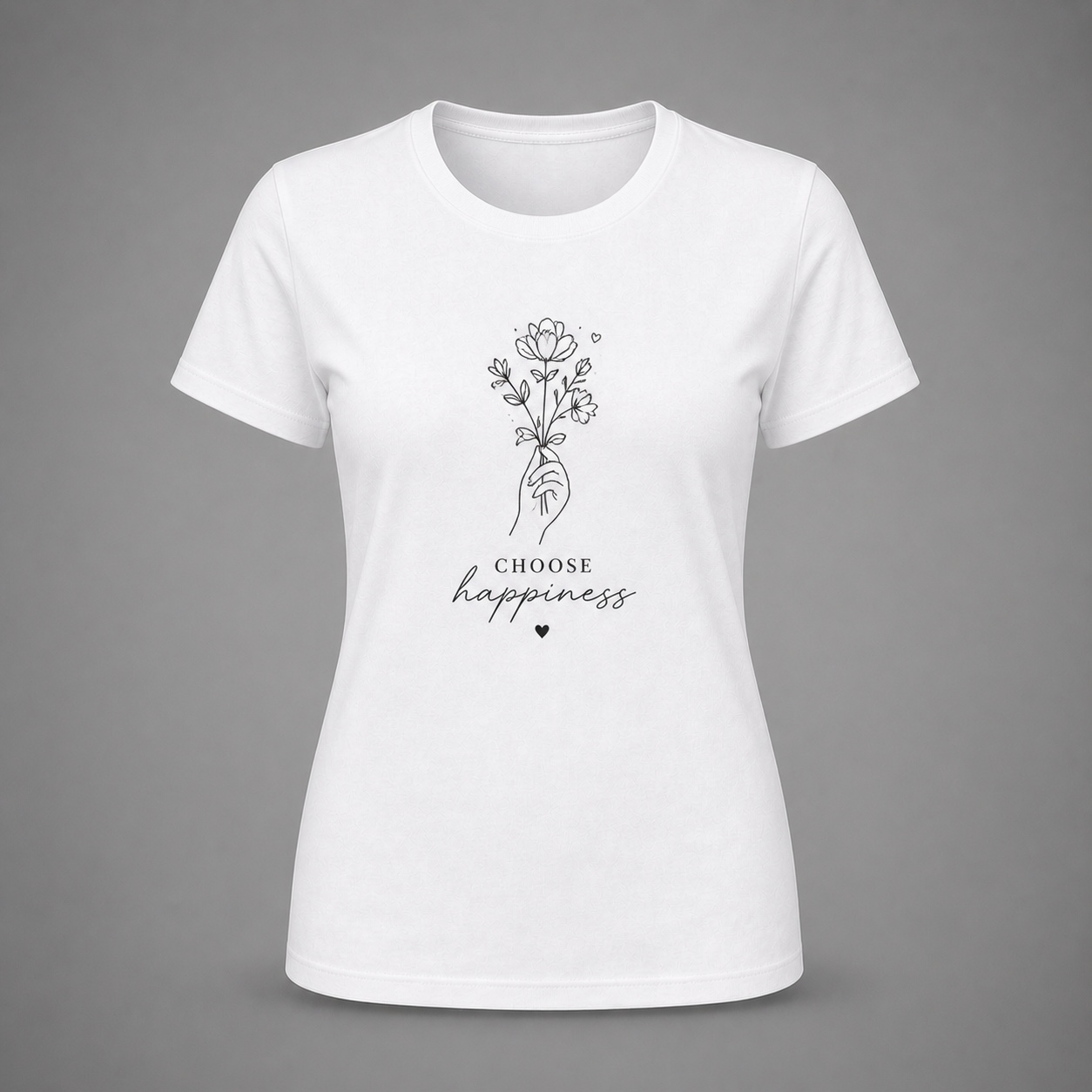 women’s printed t shirt – “choose happiness” design women’s printed t shirt – “choose happiness” design